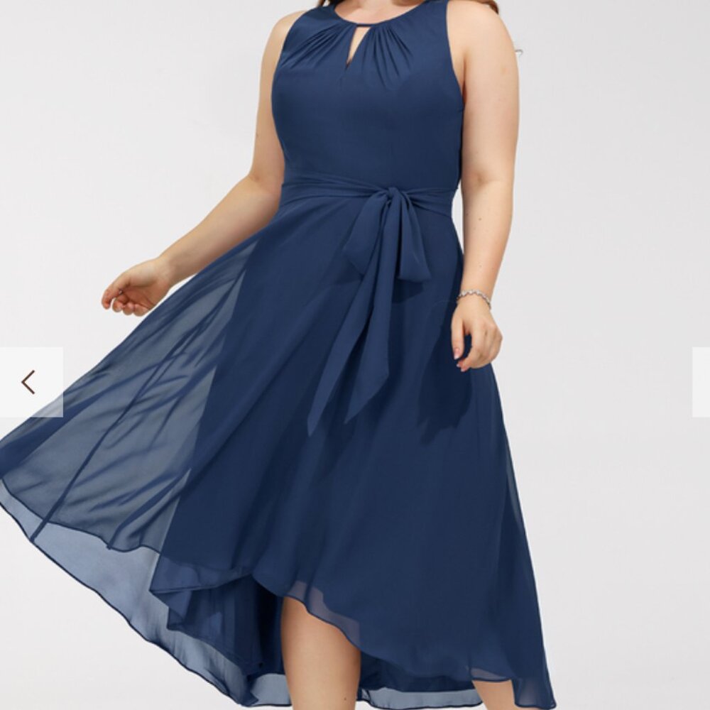 JJ's House A-line Scoop Asymmetrical Chiffon Cocktail Dress